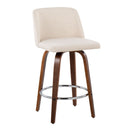 Toriano - Mid-Century Modern Fixed Height Counter Stool With Round Footrest (Set of 2) by HouseOfZazla