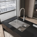 Stainless Steel Kitchen Sink, 27″x19″ Single Bowl, Undermount Handmade Sink in Brushed Nickel by HouseOfZazla
