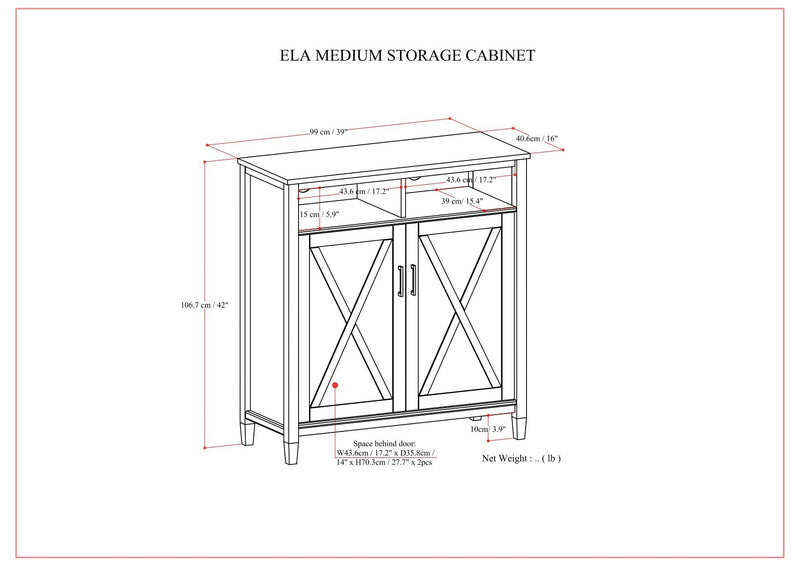 Ela - Medium Storage Cabinet - Smoky Brown, photo 10 of 11