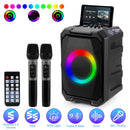 Portable Wireless Party Speaker | LED Lights, 2 Wireless Mics, Remote, TWS & Guitar Input