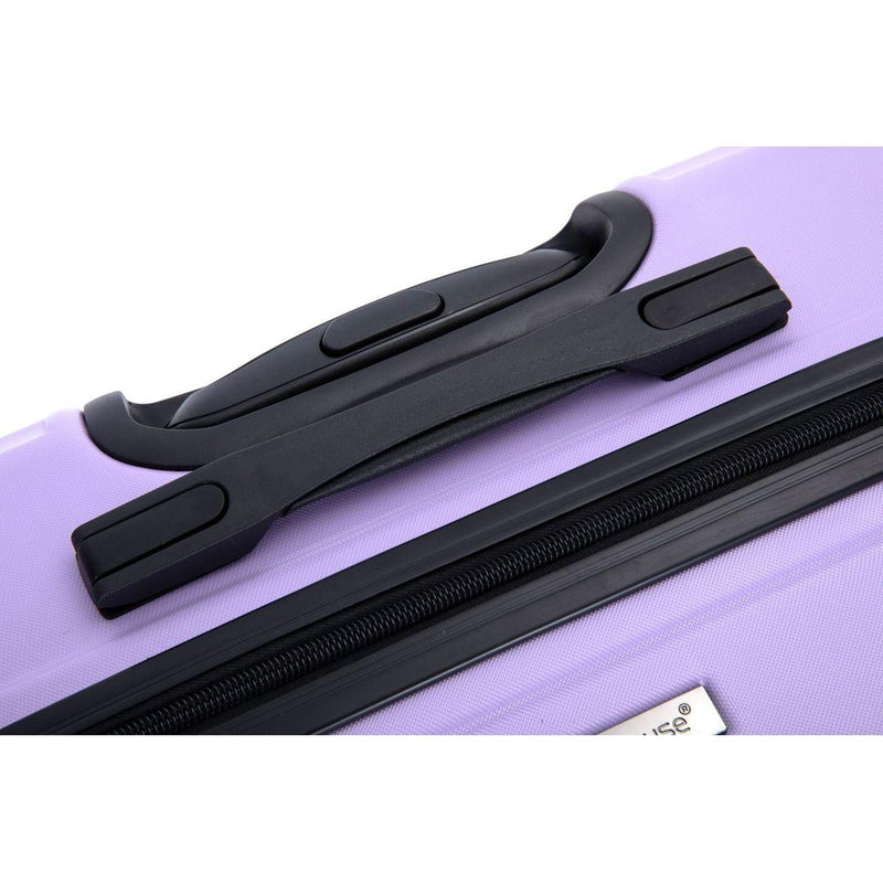 3 Piece Luggage Sets ABS Lightweight Suitcase with Two Hooks, Spinner Wheels, TSA Lock, (20/24/28), LIGHT PURPLE