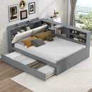 Platform Bed With Trundle, Shelves, And Storage Headboard by Unique Piece Furniture