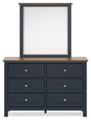 Landocken - Dresser and Mirror - Brown / Blue