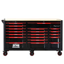 Heavy Duty Tool Cart With 19 Drawers, Tools Not Included, Mobile Storage For Workshop Or Laboratory - Black / Red by HouseOfZazla