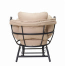 Sunnydaze Modern Luxury Egg Chair with Retractable Canopy - Taupe by HouseOfZazla
