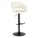 Margarite - Contemporary Adjustable Barstool With Swivel With Rounded T Footrest (Set of 2) by HouseOfZazla