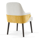 Indoor Dining Chair Set of 2 with Sturdy Frame - Beige / Yellow by HouseOfZazla