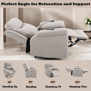 Chriki Beige Chenille & Black Finish Power Recliner with Lift, Heating, and Massage by HouseOfZazla