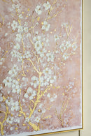 59.1x47.2 Hand-Painted Cherry Blossom Canvas Art with Blush Pink and White Finish by HouseOfZazla