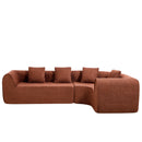 110" Modern Curved L-Shaped Modular Sectional Sofa