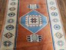 3x5 Handmade Vintage Turkish Area Rug Wool Kazak Carpet 3'1"x4'5" Red Beige