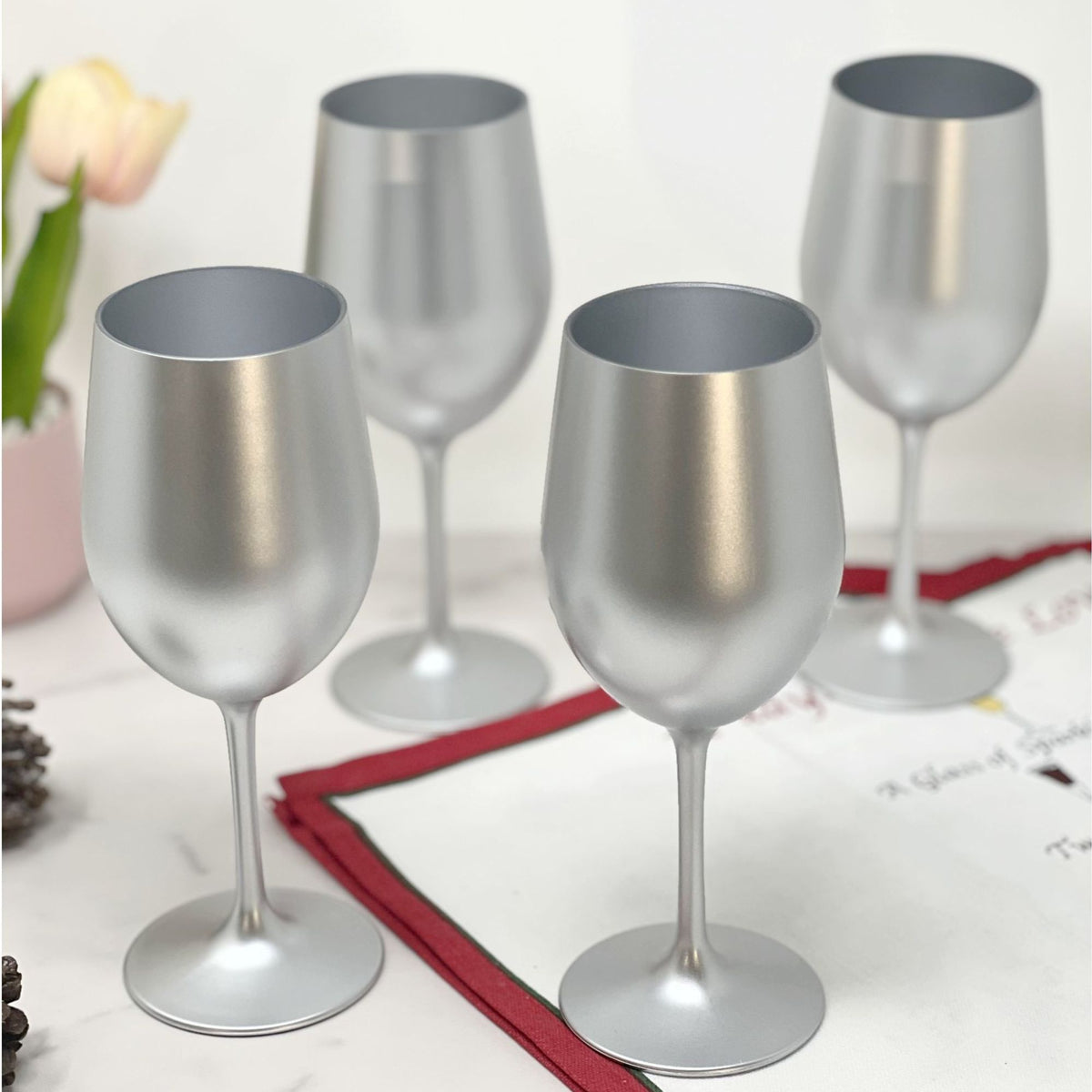 Leadingware Metallic Plastic Wine Glasses (Set of 4), photo 10 of 13