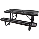 Rectangular Outdoor Steel Picnic Table With Umbrella Pole by HouseOfZazla
