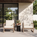 Set of 2 Outdoor Acacia Wood Patio Club Chair
