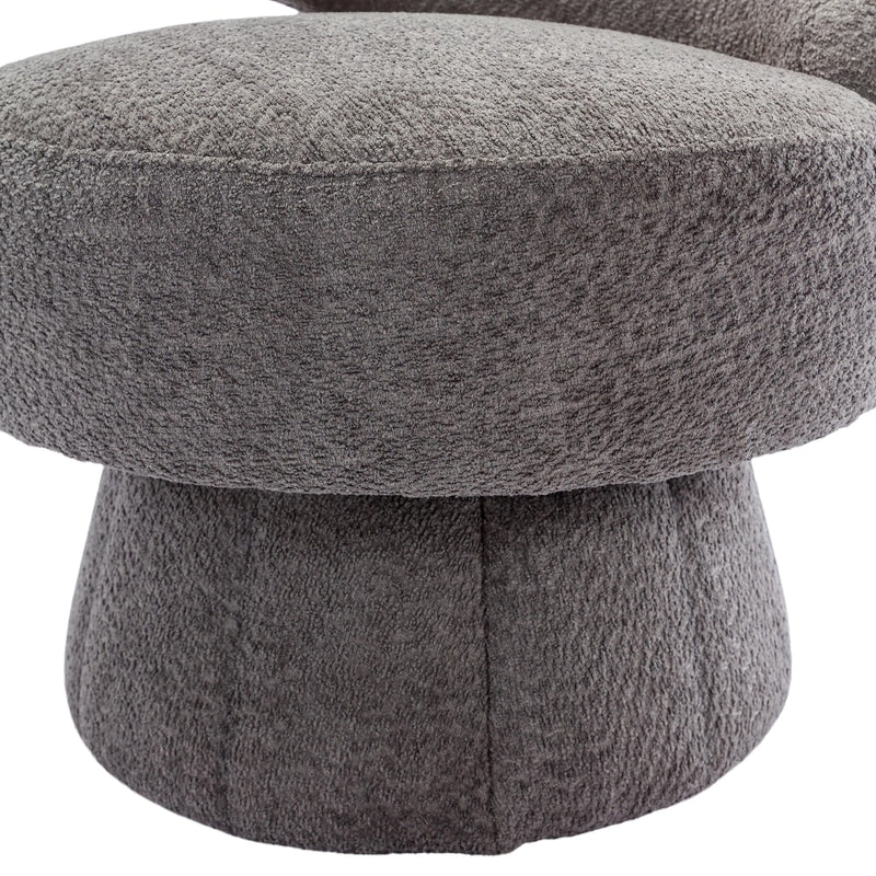 360 Degree Swivel Cuddle Barrel Accent Chairs, Round Armchairs with Wide Upholstered, Fluffy Fabric Chair for Living Room, Bedroom, Office, Waiting Rooms