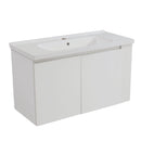 Wall Mounted Bathroom Vanity With Sink, 2 Open Shelves - White by HouseOfZazla