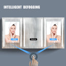 60x30 Inch LED Bathroom Medicine Cabinet Surface Mount Double Door Lighted Medicine Cabinet, Medicine Cabinets for Bathroom with Mirror Defogging, Dimmer Black