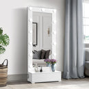 Elisa - Narrow Tall Mirror With Speaker And Drawer by Unique Piece Furniture