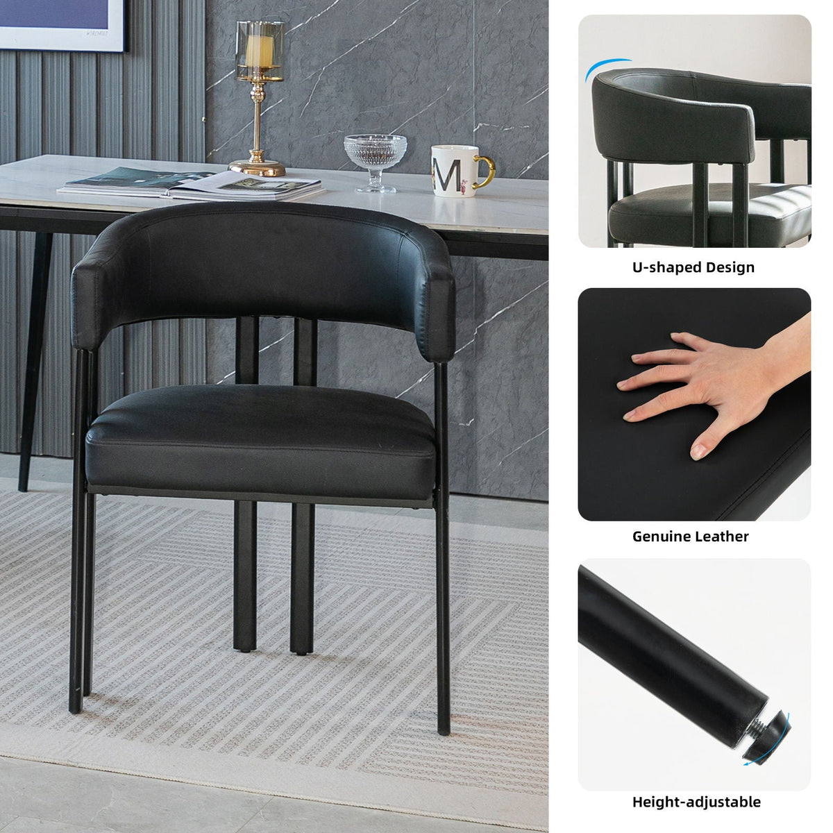 Modern Dining Upholstered Barrel Chair With Curved Back And Armrests, photo 18 of 23