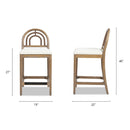 Leon - Arched Back & Upholstered Counter Stool (Set of 2) - Ivory White by Unique Piece Furniture