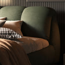 Luxury Upholstered Platform Bed With Oversized Padded Backrest And Solid Wood Frame
