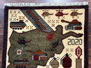 Afghan War Rug, Tanks Helicopters Guns