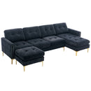 Modern L - Shape Convertible Sectional Sofa With Movable Ottoman by HouseOfZazla