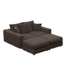 Deep Seat Convertible Sofa With Soft Pillows And Ottomans by HouseOfZazla