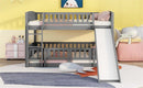 Low Bunk Bed With Slide, Fence And Ladder by Unique Piece Furniture