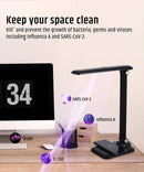 Brilli 15"H Bright-Clean Antimicrobial LED Desk Lamp Matte Black Finish with Wireless Charging by LampsUSA