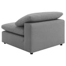 Segoura - Upholstered Armless Chair With Pillow Back, Living Room - Gray by HouseOfZazla