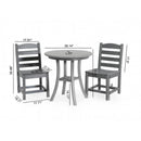 3 Piece Outdoor Dining Set, Round Patio Table With 2 Armless Chairs by HouseOfZazla