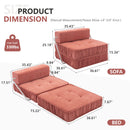 Folding Sofa With Removable Back Cushion, Convertible Futon Sleeper Chair by HouseOfZazla