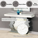 Nysa - 47" X 14" Console Table - Mirrored & Faux Crystals