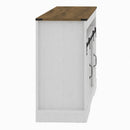 TV Stand With Sliding Barn Doors And Adjustable Storage - White / Oak by HouseOfZazla