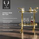 Antique Gold Bar Cart by Viski