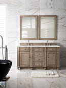 James Martin Bristol 60" Double Bathroom Vanity, Whitewashed Walnut