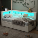 Upholstered Platform Bed With USB Ports And LED Belt by HouseOfZazla