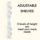 Slim Tall Bathroom Storage Cabinet With Adjustable Shelves, 2 Doors Freestanding Cabinet - White by HouseOfZazla