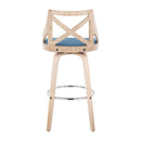 Charlotte - Farmhouse Fixed Height Bar Stool With Swivel And Round Footrest (Set of 2)