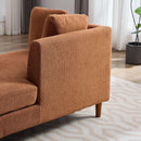 77.95'' Wide Modern Double-Sided Upholstered Chaise Lounge Indoor,Chenille Fabric Sleeper Sofa Couch With 4 Throw Pillows, Daybed with Rubberwood Legs For Living Room, Bedroom, Apartment,Caramel