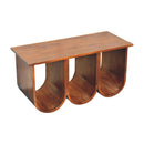 Triple Open Style Coffee Table - Beige / Brown by Unique Piece Furniture