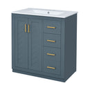 Bathroom Vanity With Sink, Storage Cabinet, Freestanding Set With 3 Drawers & Soft Closing Doors
