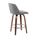 Toriano - Mid-Century Modern Fixed Height Counter Stool With Round Footrest (Set of 2) by HouseOfZazla