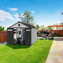 8 Ft. W X 12 Ft. D Plastic Storage Shed With Floor - Black / Gray by HouseOfZazla