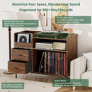 Eco-Friendly Vinyl Record Player Stand With Flip-Top Storage, Media Console With Dual Outlets And Dustproof Drawers by HouseOfZazla