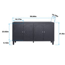 Accent Cabinet 4 Door Wooden Cabinet Sideboard Buffet Server Cabinet Storage Cabinet, for Living Room, Entryway, Hallway, Office, Kitchen and Dining Room, Matte Black