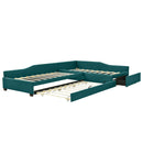 Upholstered Double Daybed With Trundle And Drawer