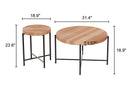 Coffee And End Table Set Waterproof Cover (Set of 2) - Natural Wood / Brown by HouseOfZazla