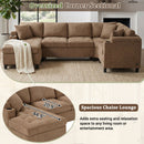 U Shaped Sectional Sofa, Corner Living Room Couch With Built In Cup Holders, Storage, USB Ports by HouseOfZazla